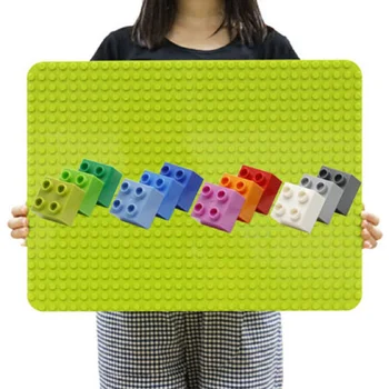 двойна Поддържаща плоча с Голям Размер Големи Основни Градивни блокове 16*32 Точки 51*25,5 см съвместими двойни играчки за домашни любимци за деца