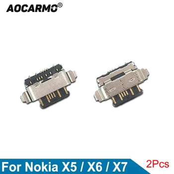 Aocarmo 2 бр./лот за Nokia X5 X6 X7 TA-1099 USB кабел за зареждане Порт За Зареждане Конектор за Док-станция Дубликат част