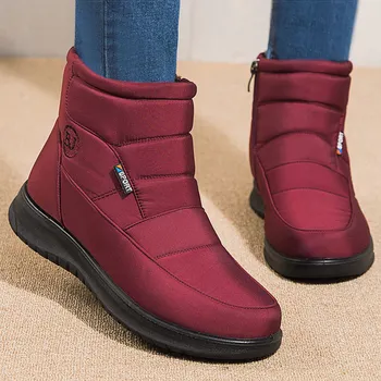 Дамски обувки 2021 Нова зимни обувки за жени обувки за ски Обувки на нисък ток, Дамски дамски обувки Запазва топлината Водоустойчив ботильон