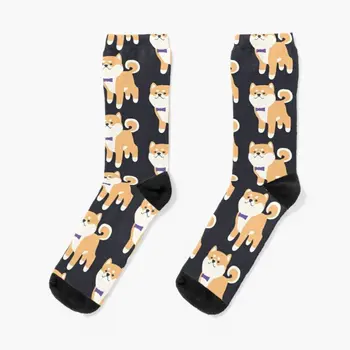 Официално Чорапи на Екипажа Shiba Ин До коленете Черни Мъжки-добър Женски глезена