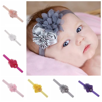 детска превръзка на главата на новороденото еластичната лента за коса за момичета Пъстри цветя превръзки на глава Превръзка от неопрен за коса Детски аксесоари за коса, шапки