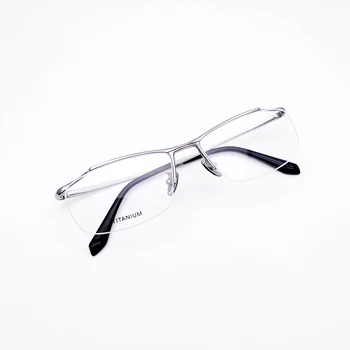 Бял Оптичен Японски Дизайн Проста Линия Чист Титан Половината Рамки Рамки За мъже с рецепта Пода очила Очила LA6102