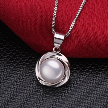 Модни бижута от перли за жени,сега естествено перлена огърлица от сребро 925 проба за момичета, най-добрият подарък бял