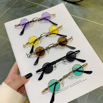 2021 Класически Реколта Мини Кръгли Слънчеви Очила Мъжки Малки Парни Пънк Маркови Дизайнерски Очила Oculos De Sol UV400