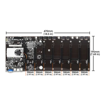Дънна платка за майнинга БТК-T37 CPU Combo 8 слотове PCIe 16X, Съвместими с VGA и HDMI-дънна Платка Експертна такса за майнинга Гигабитная мрежа Майнера