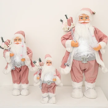 Коледна украса за дома за Коледа детски подаръци Кукла на Дядо Коледа 60/45/30 см Украса за витрини кафенето Навидад