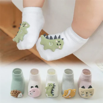 Сладки чорапи за малки момчета и момичета, детски чорапи за новородени бебета динозаври/лисици евтини мини чорапи за деца от 0 до 3 години bebe Бебешки чорапи за деца