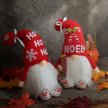 Коледни Джуджета Светлини Безлични Ръчно Изработени Дядо Плюшен Кукла Прозорец Домашно Парти Коледно Дърво Подарък-Коледна Украса Декор Нова Година 2022