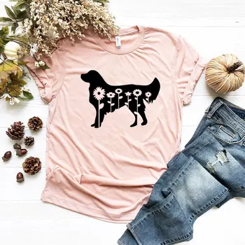 Тениска със златист ретривером Дамски Живота-Златната Риза Плюс Размера на Кучето с шарени Животни Графични Тениски Дамски Летни Дрехи 2021 Нова
