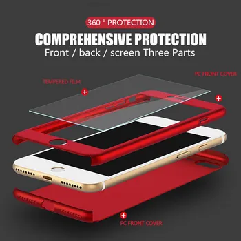 360 Калъф За телефон Xiaomi A2 8 9 Lite SE Mi Note 3 Седалките на Redmi 8 6 6A Pro 5A 5 Plus Забележка 7 5 8 9 Pro 8T Капак Със стъкло