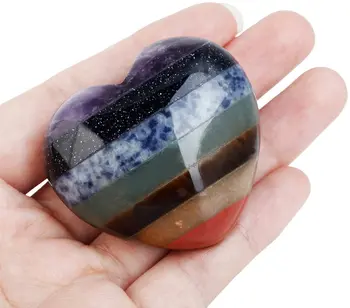 7 Чакра Несъвършена сърцето Джобни камъни за грижа за дланите (1,6 инча)-1БР