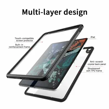 За iPad Pro 12,9 2021 Водоустойчив Защитен калъф pro 12,9 устойчив на удари калъф за iPad Pro12.9 2018 2020 Снежно-защитен калъф за гмуркане