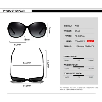 Високо качество за дамите Дамски Слънчеви очила за шофьори с поляризирана огледало Слънчеви очила на поръчка Късогледство от Минус Лещи с рецепта от -1 до -6