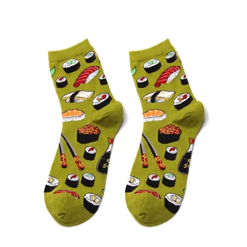 Мъжки чорапи за суши Harajuku Е новост За мъже и жени Хайвер от сьомга Японската храна Уютен памук чорап