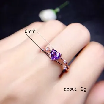 Huitan Просто изискан Годежен пръстен с инкрустиран под формата на пурпурно сърце CZ Модерни, шикозни сватбени пръстени за жени, Модни бижута за пръстите