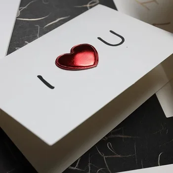 1БР САМ Любов 3D Картичка Полукръгла кожена Картичка сърце с Любов вашата Сватбена Покана, Поздравителна картичка за Св. Валентин Юбилейна пощенска картичка
