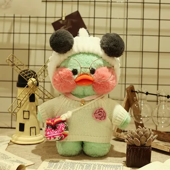 30 см Корейски Нетред Хиалуроновата Киселина Патица Кукла Зелена Патица Плюшен Мека Играчка Кукла Чанта На Рамото Украса на Подарък За Рожден Ден подарък за Коледа
