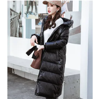 Naka памучен дамски дълга парка с качулка, тънка зимни топло зимно яке, дамско черно палто големи размери, дамски дрехи, пуховик
