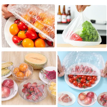 За еднократна употреба Капак за хранителни продукти, Пластмасови Опаковки Разтеглив Капачки за храни За плодови Чаши Чаши, Капачки За Съхранение Кухня Свежа Чанта за съхранение