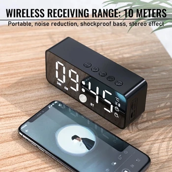 Mp3 Fm-Радио-LED Дигитален Smart alarm clock Bluetooth Високоговорител Дисплей на Температурата Настолни Часовници Украса за Дома