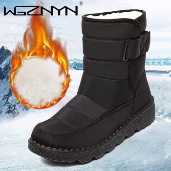 Водоустойчив дамски обувки 2021 Топли плюшени зимни обувки за жени Зимни обувки Зимни обувки на платформа Дамски лека обувки