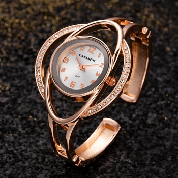 Дамски часовник-гривна Най-добрата марка на Луксозни 2020 Златни часовници Дамски кварцови ръчни часовници за жени Гривна Montre от неръждаема стомана Femme