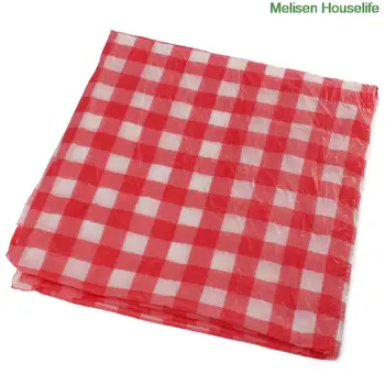 180 см.*180 см Червен Памучен Пластмасови за еднократна употреба покривка за партита на открито барбекю пикник