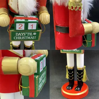 38 СМ Лешникотрошачката Коледа Ръчно Рисувани Лешникотрошачката Календар Войници Кукла Коледно Дърво Висулка Кукли За Рожден Ден, подарък за Коледа