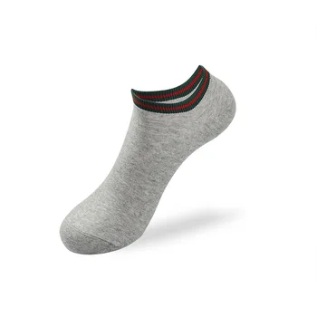 Памучни чорапи в класическата Червено-зелена ивица Излъчен Унисекс Чорапи с ниско деколте и За мъжете, и на жените Двойката на Едро Есен 2022 Нова мода