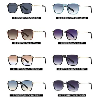 2021 Модни Квадратни Слънчеви очила метална рамка за мъже и жени с Ретро Луксозни Маркови дизайнерски Слънчеви очила с UV 400 Des Lunettes De Soleil