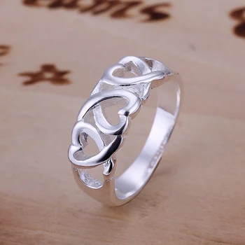 горещо надувательство цена на цена на производителя Сребърен цвят Сватбена женски женски пръстен , Бижута скъпа очарователен мода Безплатна доставка R090