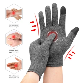 1 Чифт Пълни Компрессионных Розови Ръкавици за отпечатъци Поддръжка на китката Ръкавици за облекчаване на болки в пръстите на Терапия, Релаксиращи Инструменти за оформяне Ръкавици Розови Ръкавици