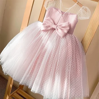 Рокля за момичета шифоновое сватбена рокля-пакетче грах в Елегантен костюм на принцеса за деца Детска празнична облекло 2022 Рокля на шаферка за бала